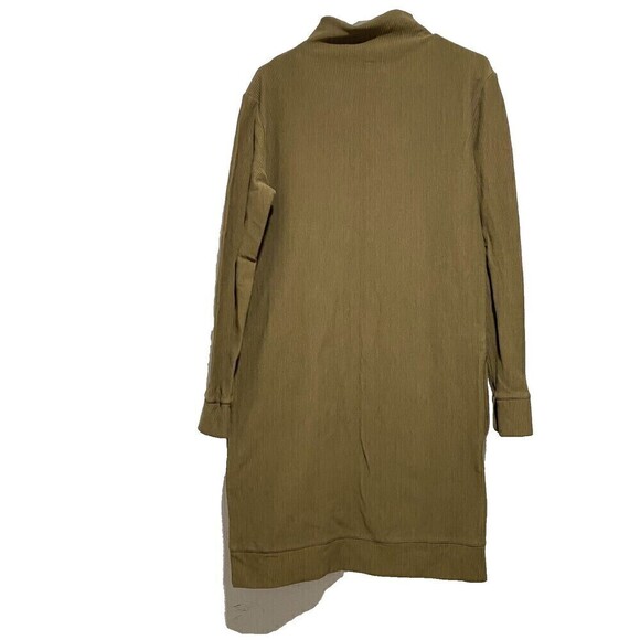 Garnet Hill Mock Neck Long Sleeve Ribbed Knee Length Shift Dress Green Size S - Picture 2 of 6